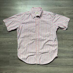 *Vintage L.L. Bean Men's Textured Striped Shirt - Pastel